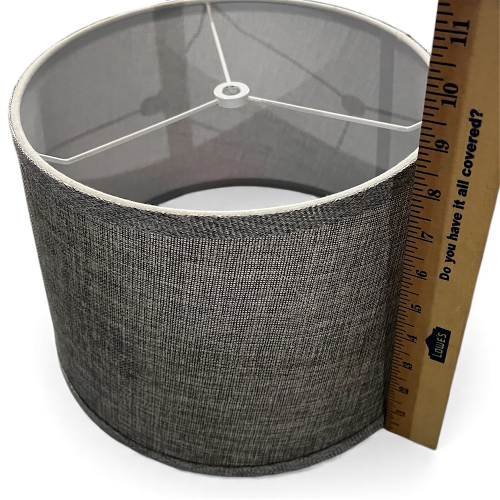 Set of Two Gray Fabric Lamp Shades - Picture 5 of 6